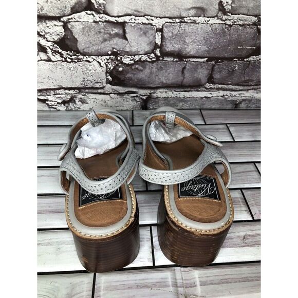 Vintage Jeffrey Campbell White Cap Gray Leather Perforated Sandals Women’s 7M US - Picture 7 of 16